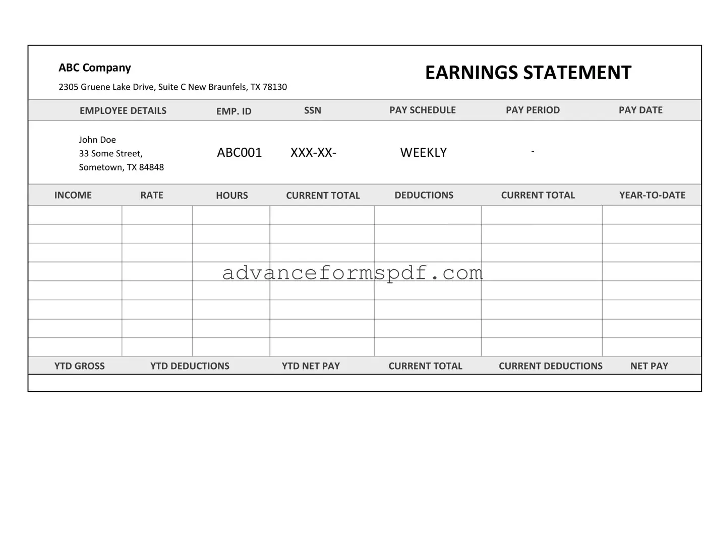 Download Independent Contractor Pay Stub Form in PDF