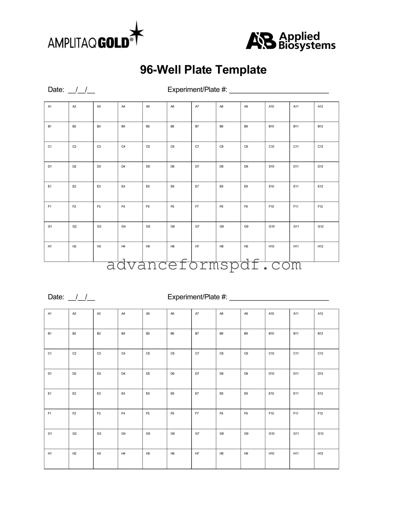 Download 96 Well Form in PDF