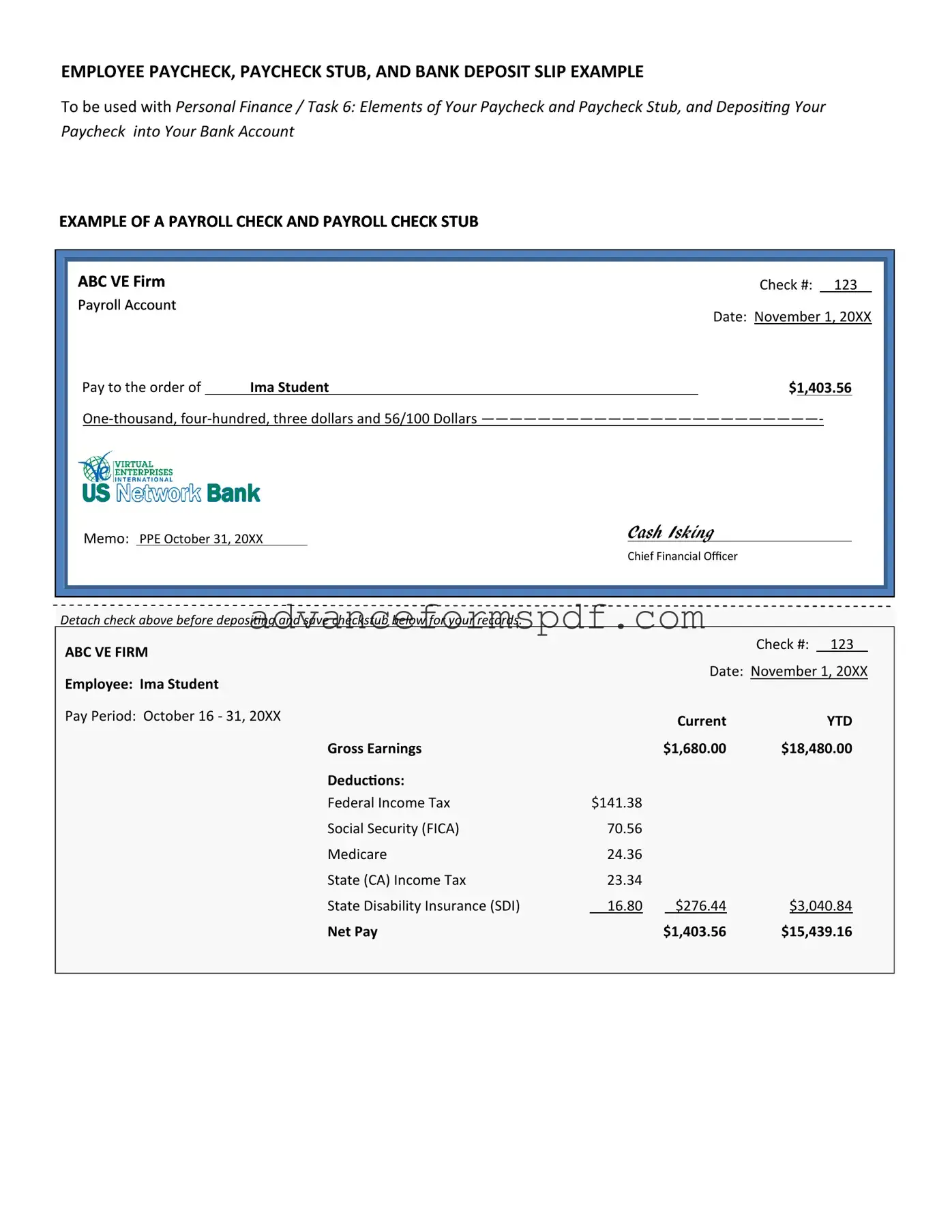 Download Payroll Check Form in PDF