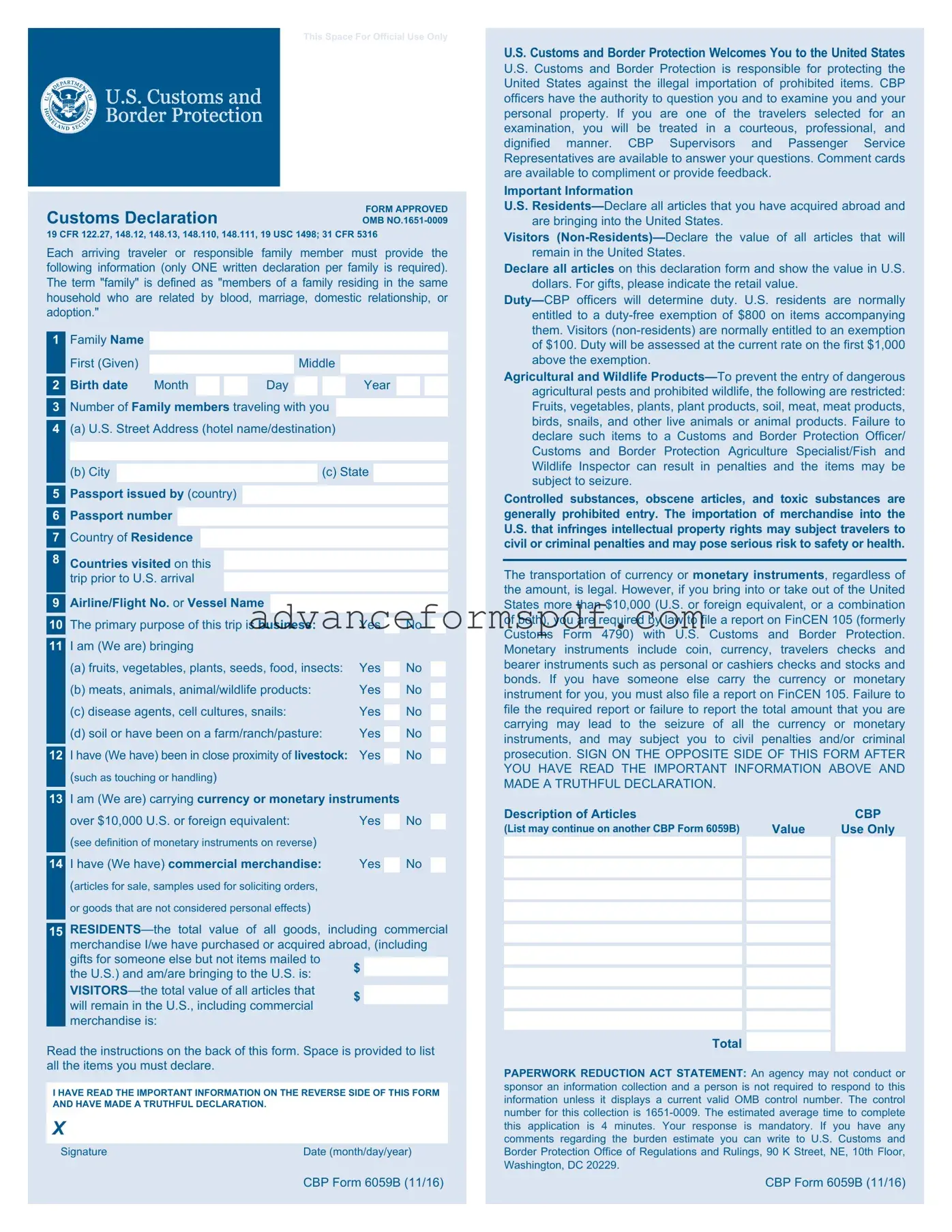 Download CBP 6059B Form in PDF