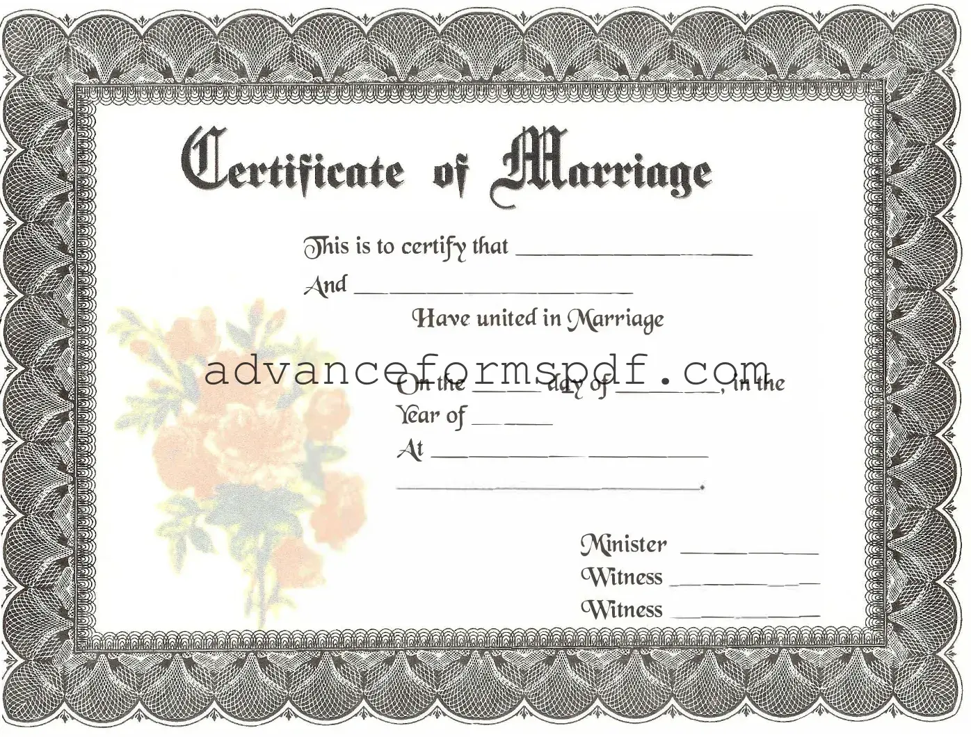Download Marriage Certificate Form in PDF