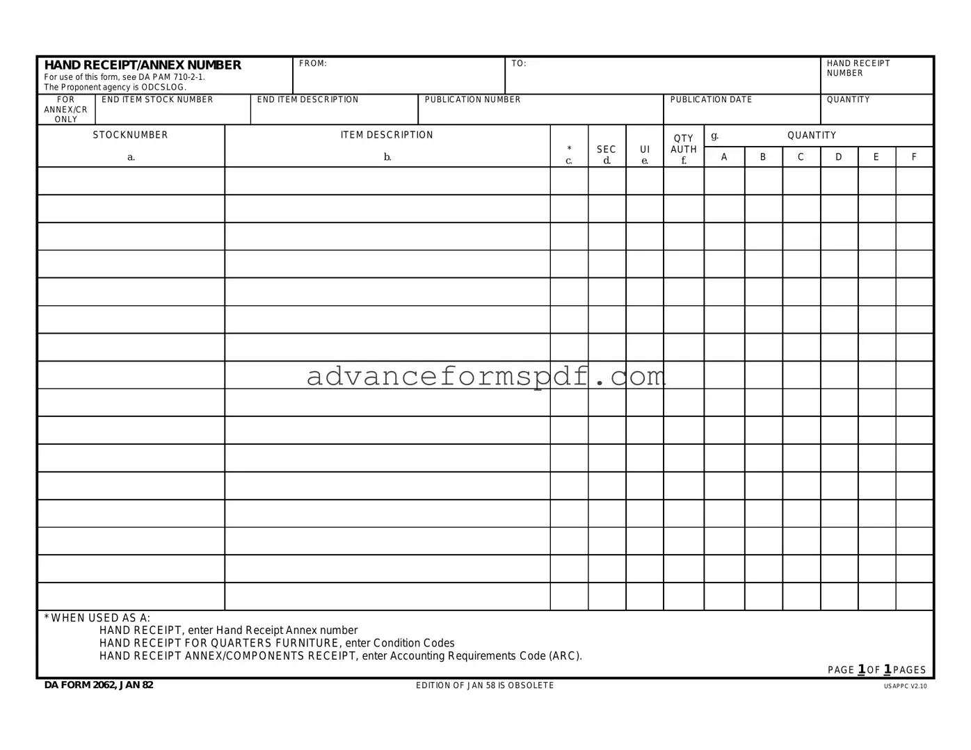 Download Da Form in PDF