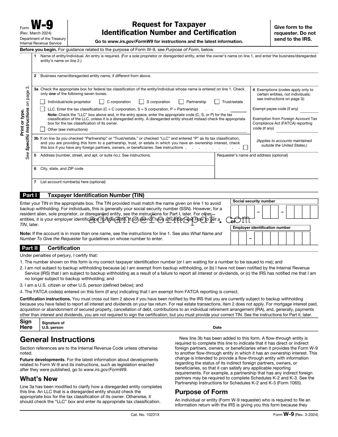 Download IRS W-9 Form in PDF