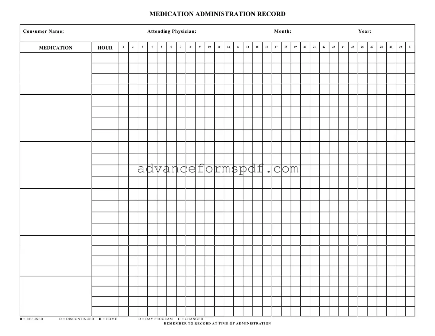 Download Medication Administration Record Sheet Form in PDF