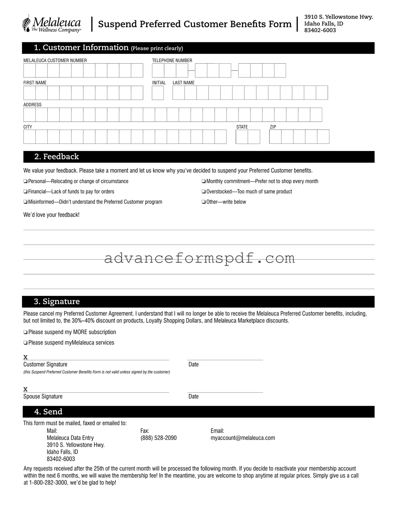 Download Melaleuca Cancellation Form in PDF