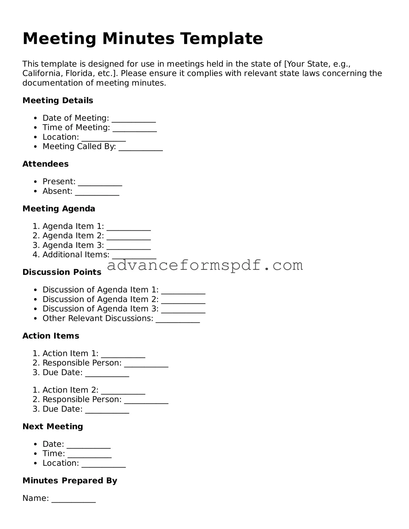 Free Meeting Minutes Document