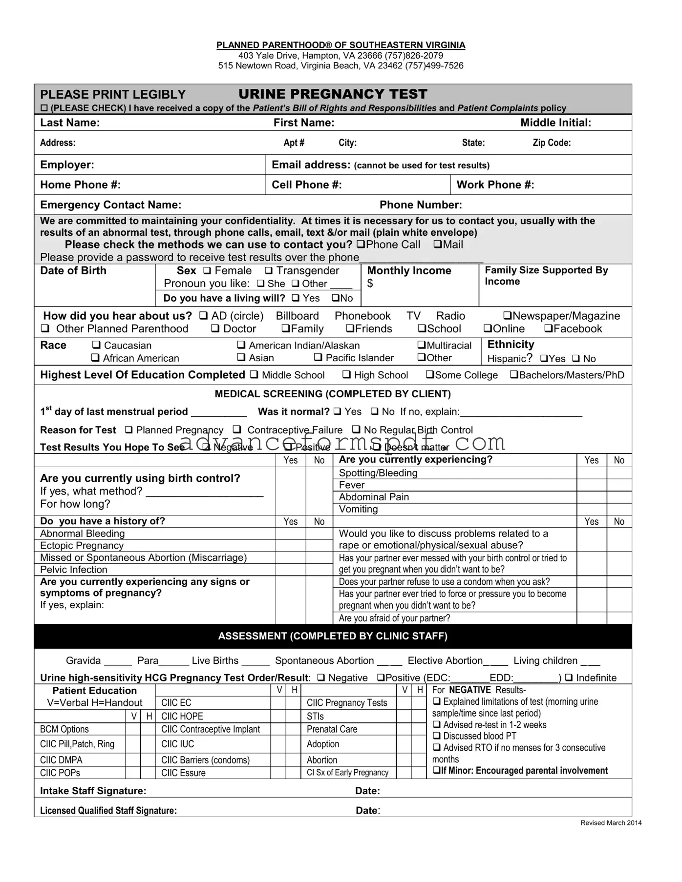 Download Planned Parenthood Proof Form in PDF