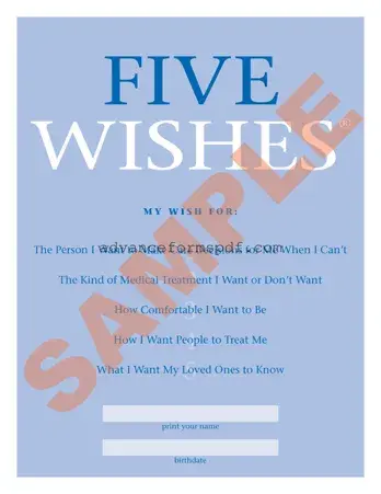 Download 5 Wishes Document Form in PDF