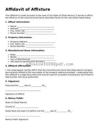 Free Affidavit of Affixture Document