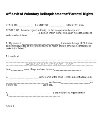 Download Affidavit Parental Rights Form in PDF
