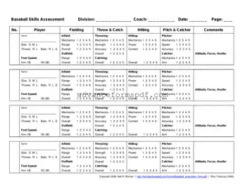 Download Baseball Assessment Form in PDF