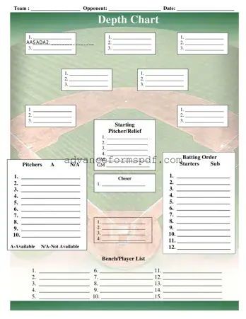 Download Baseball Field Lineup Form in PDF
