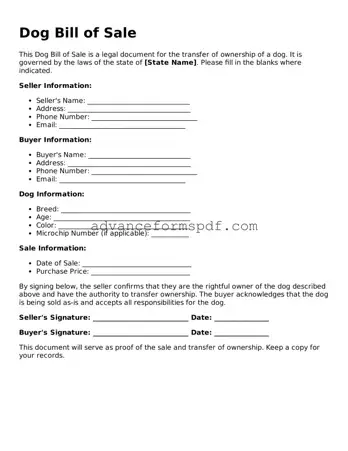 Free Dog Bill of Sale Document