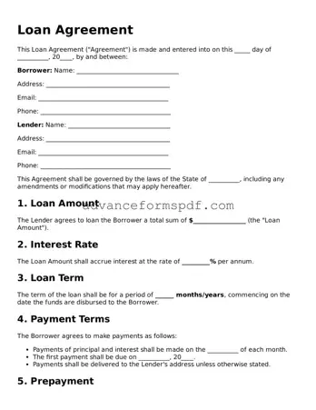 Free Loan Agreement Document
