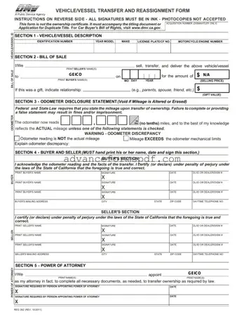 Download California Fotm Reg 262 Form in PDF