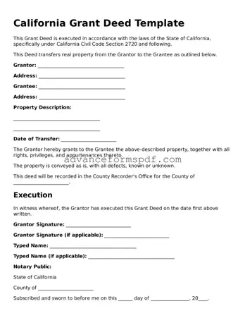 Valid Deed Form for the State of California