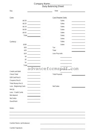 Download Cash Drawer Count Sheet Form in PDF