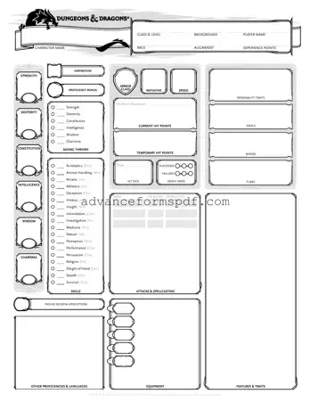 Download Dnd Character Sheet Form in PDF