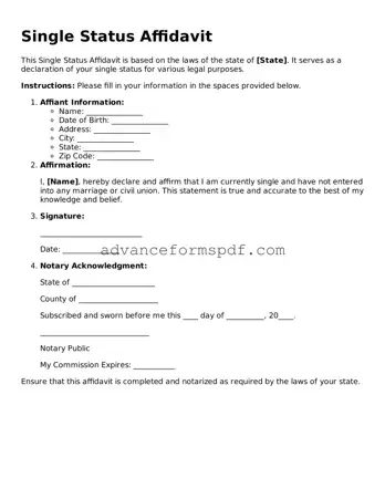 Free Single Status Affidavit Document