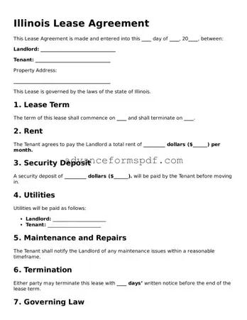 Valid Lease Agreement Form for the State of Illinois