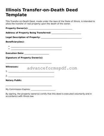 Valid Transfer-on-Death Deed Form for the State of Illinois