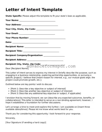 Free Letter of Intent Document