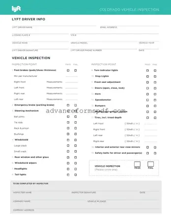 Download Lyft Inspection Form in PDF