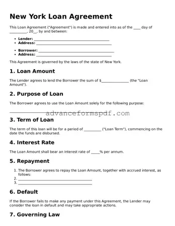 Valid Loan Agreement Form for the State of New York