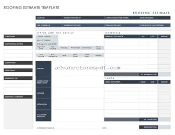Download Roofing Estimate Form in PDF