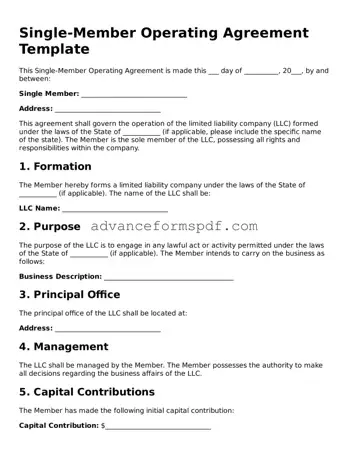Free Single-Member Operating Agreement Document