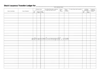 Download Stock Transfer Ledger Form in PDF