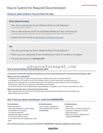Download Asurion F-017-08 MEN Form in PDF