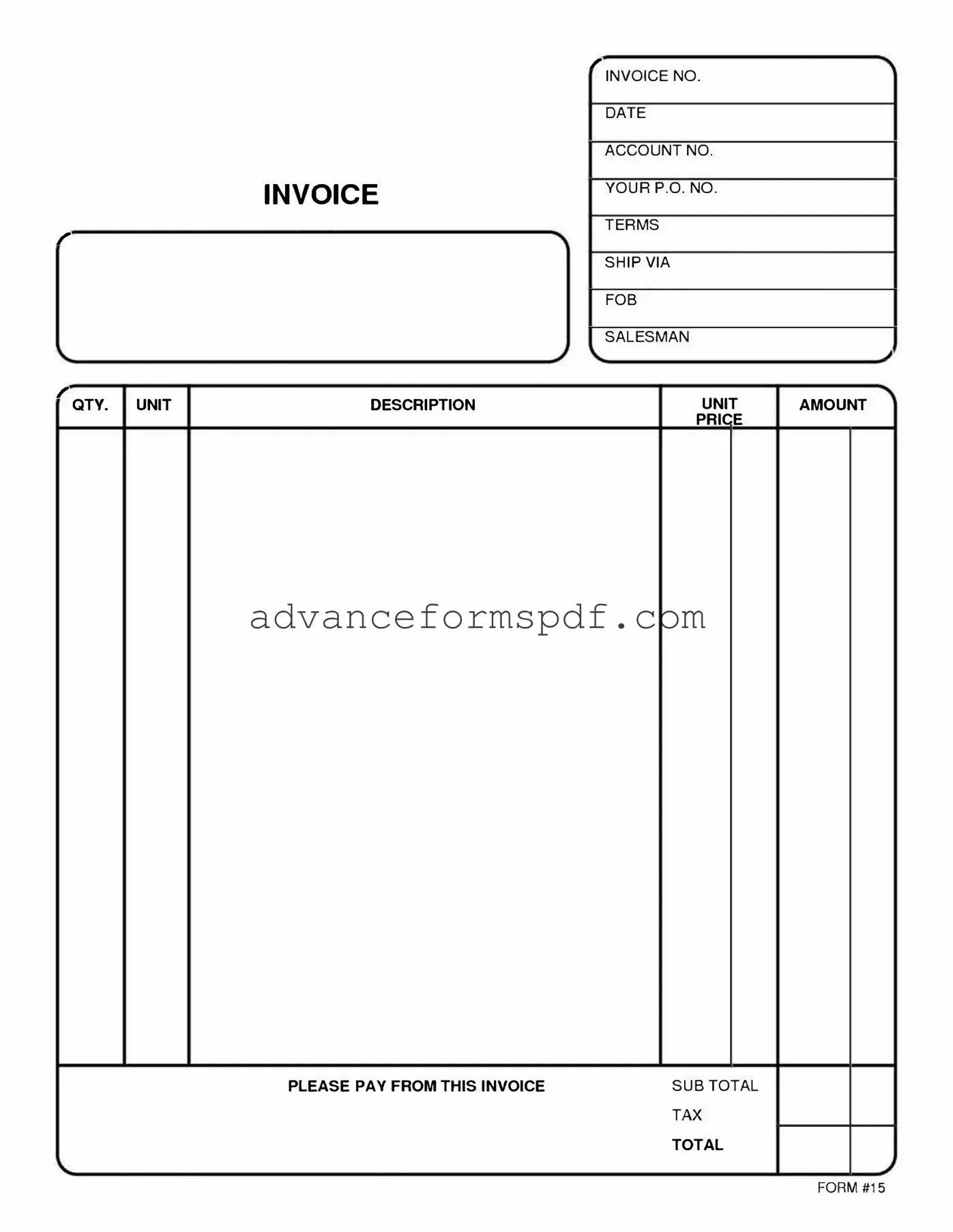 Download Free And Invoice Pdf Form in PDF
