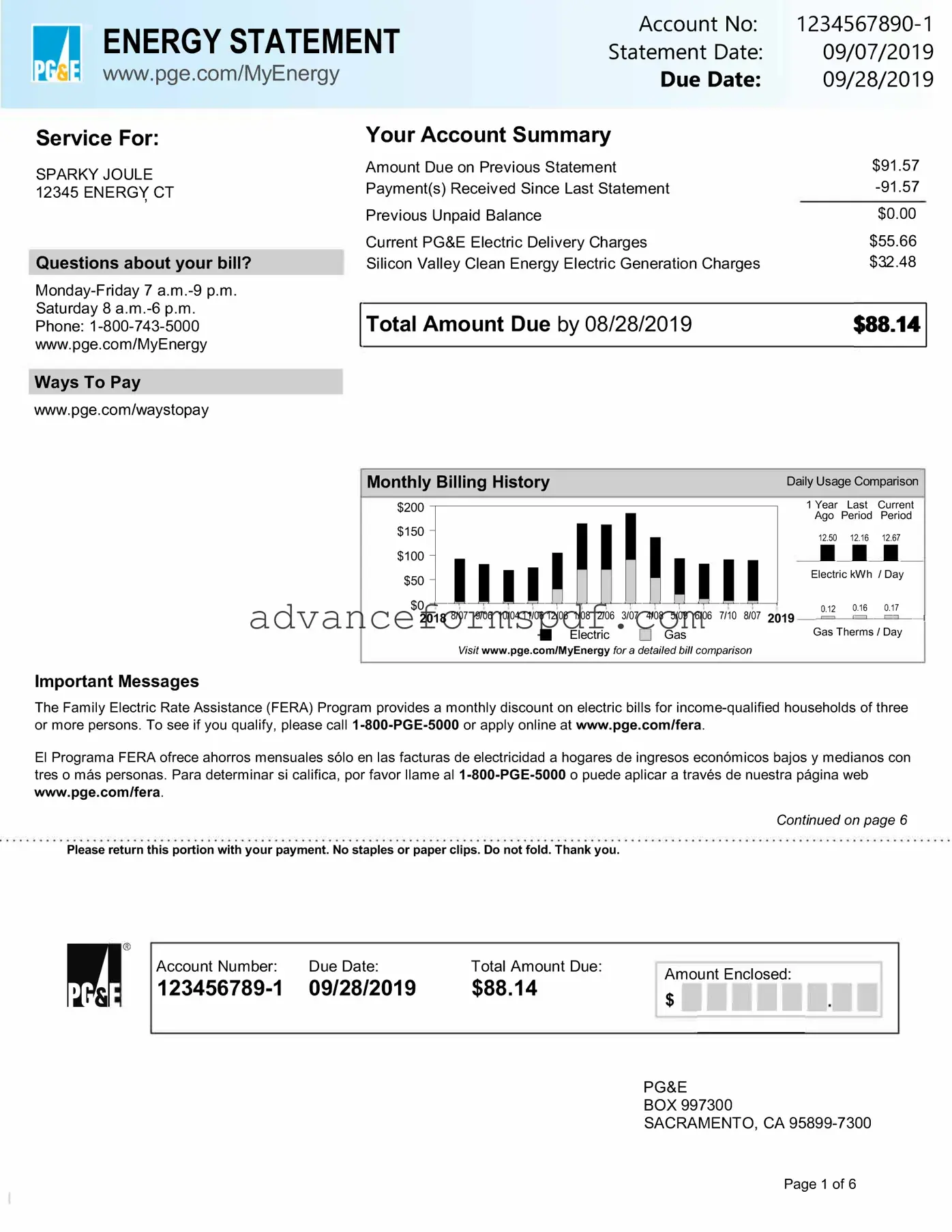 Download Utility Bill Form in PDF